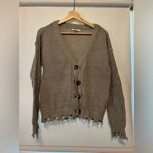 oversized button up cropped cardigan